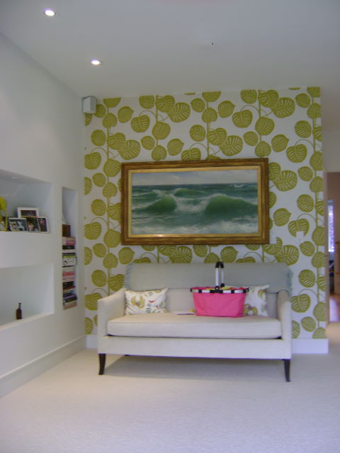 painters toronto image sample wallpapered feature wall