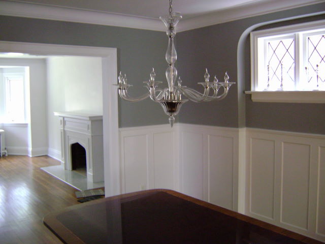 modern room in toronto painted grey and white